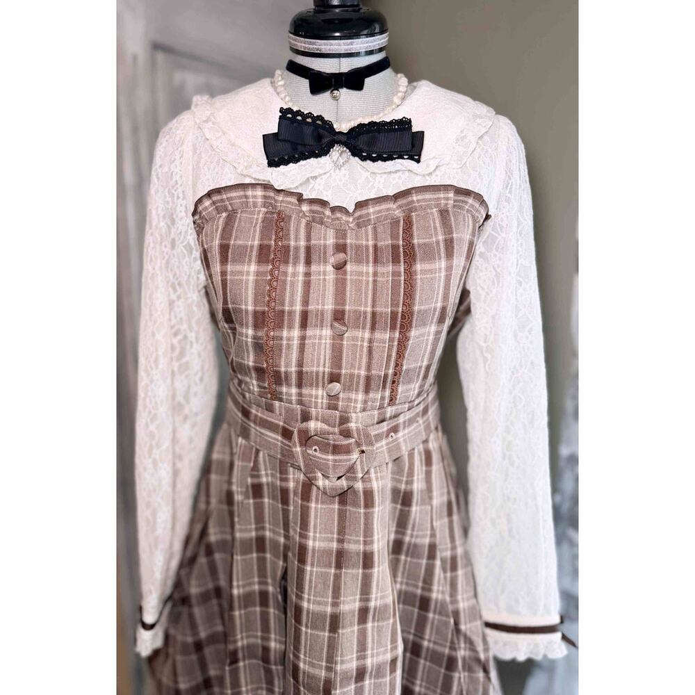 Liz Lisa Lace Pleated Heart Belt Dress Jfashion Gyaru Himekaji Coquette Japan - Picture 6 of 16